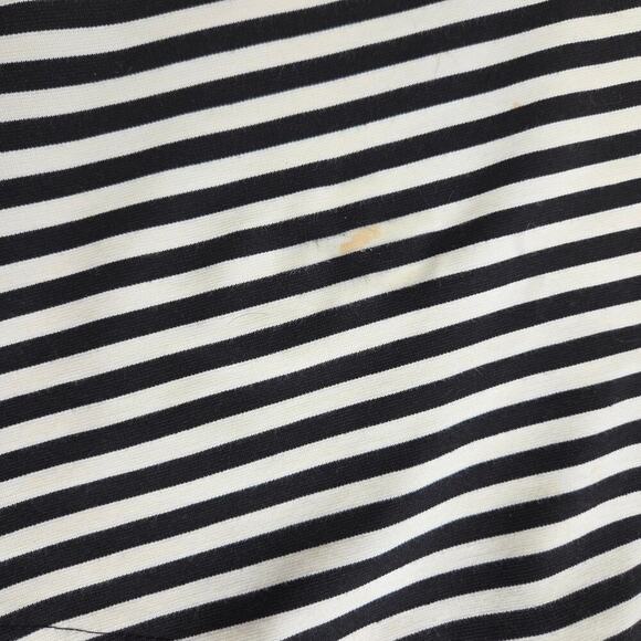 Pixley by Stitch Fix Kathy Black Striped Stretch Fit & Flare V-Back Dress Size M - Picture 3 of 7